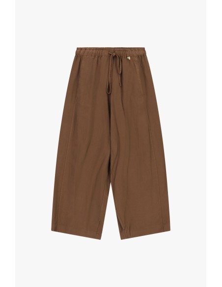 Cropped palazzobroek met elastische tailleband en trekkoord van Dixie