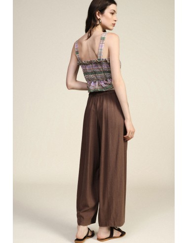 Pantalon palazzo court avec élastique et cordon de serrage Dixie
