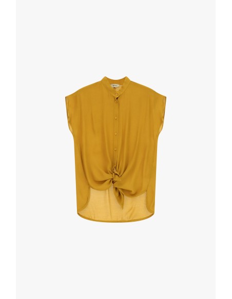 Mouwloze blouse met knoop aan de voorkant Dixie