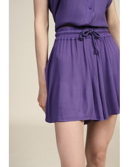 Jupe-short courte à taille élastiquée avec cordon de serrage Dixie