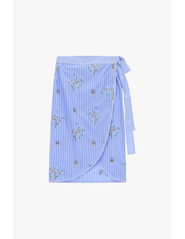 Jupe portefeuille à motif rayures et fleurs Dixie