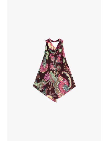 Top à motif floral et encolure à nouer Dixie