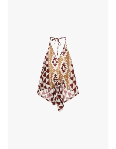 Top met halterhals en geometrische print van Dixie