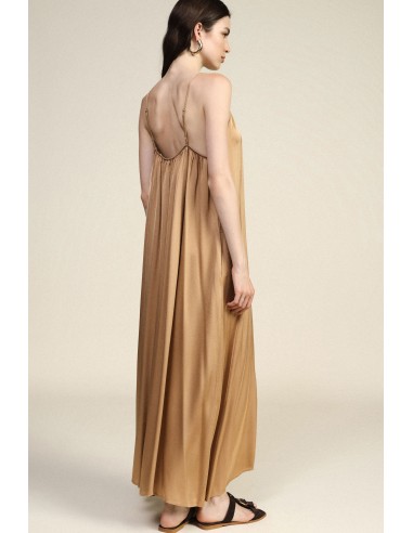 Robe longue et ample à fines bretelles avec drapé Dixie