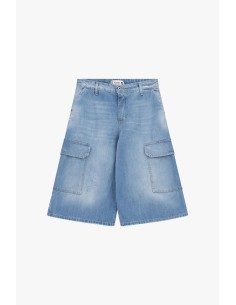 Shorts cargo en denim à jambes larges et poches latérales Please 2