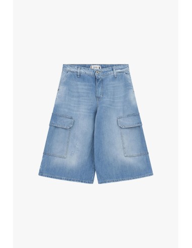 Shorts cargo en denim à jambes larges et poches latérales Please