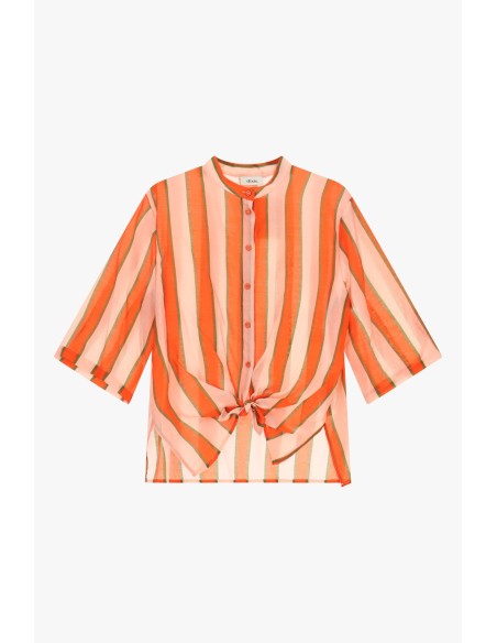Chemise à rayures avec nœud sur le devant et manches larges Dixie