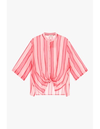 Gestreept shirt met knoop aan de voorkant en wijde mouwen Dixie