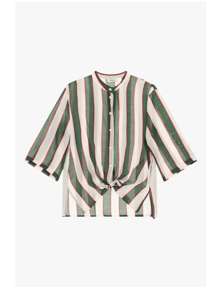 Chemise à rayures avec nœud sur le devant et manches larges Dixie