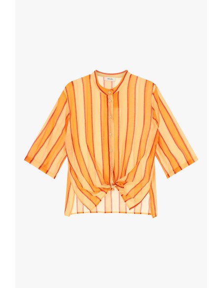 Chemise à rayures avec nœud sur le devant et manches larges Dixie