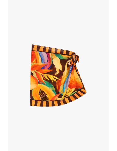 Jupe courte plissée à motif tropical « Dixie »