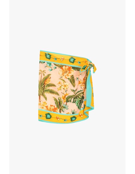Jupe courte plissée à motif tropical « Dixie »