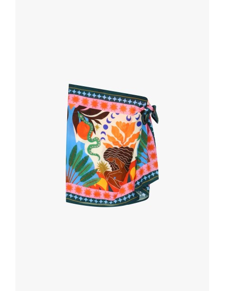 Jupe courte plissée à motif tropical « Dixie »