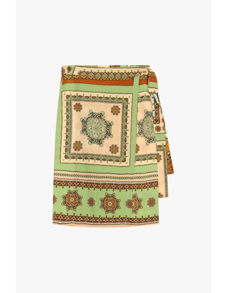 Dixie midi-wikkelrok met geometrisch patroon