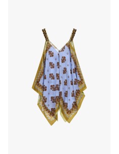 Dixie top met paneel, gevlochten schouderbandjes en bloemenprint 2
