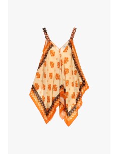 Top à empiècement avec bretelles entrelacées et motif floral Dixie