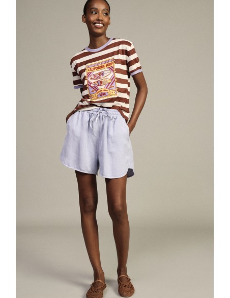 Short regular fit avec bord arrondi et taille élastiquée Dixie