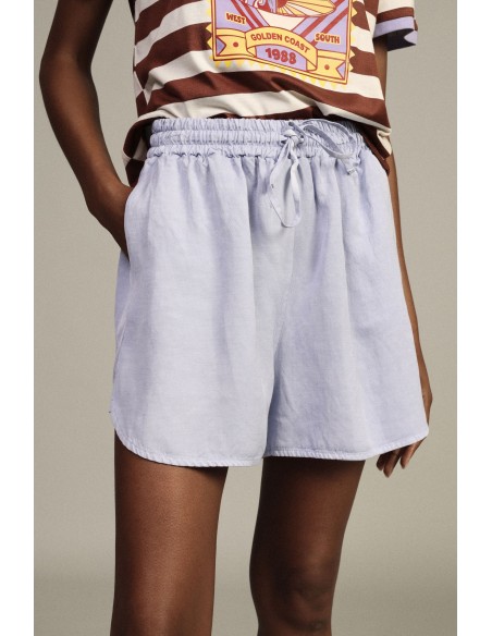 Dixie regular-fit shorts met afgeronde zoom en elastische taille