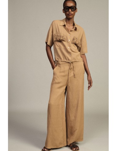 Pantalon palazzo à taille élastique et cordon de serrage Dixie
