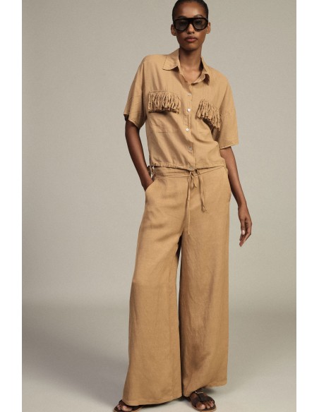 Palazzo-broek met elastische taille en trekkoord Dixie
