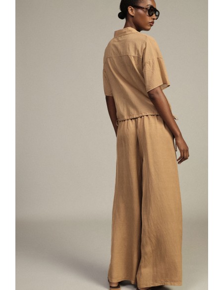 Pantalon palazzo à taille élastique et cordon de serrage Dixie