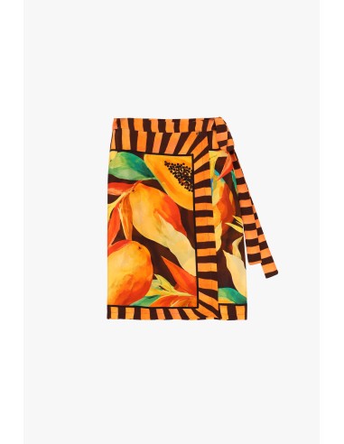 Jupe courte portefeuille à motif fruité Dixie