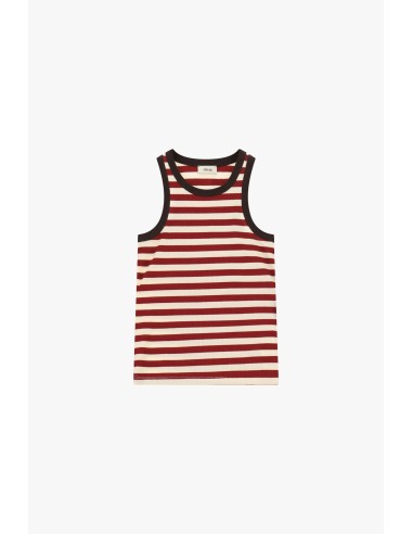Top rayé sans manches avec bordures contrastantes Dixie