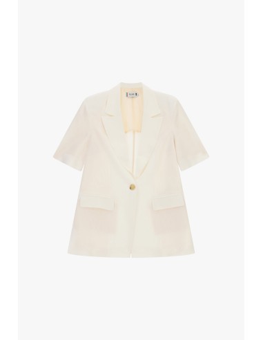 Blazer à manches courtes et poches plaquées