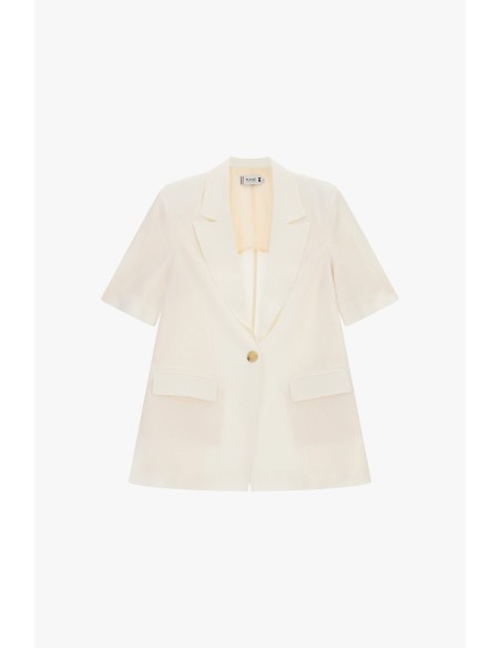 Blazer à manches courtes et poches plaquées