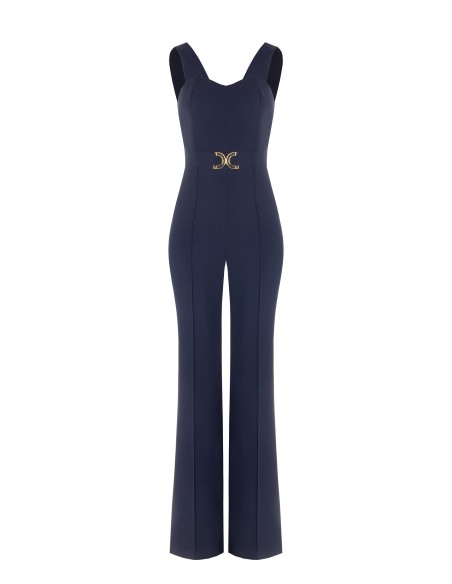 Flare jumpsuit met juweel in de taille van Rinascimento
