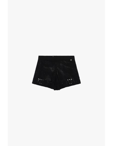 Geperforeerde shorts met geometrisch patroon en elastische taille Dixie