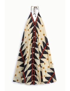 Robe longue Dixie à imprimé géométrique et à pois 2