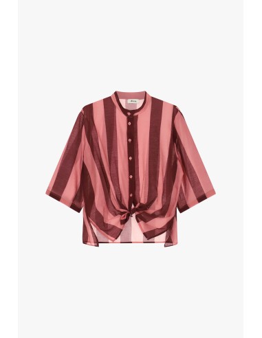 Chemise à rayures avec nœud sur le devant et manches larges Dixie