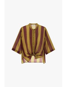 Chemise à rayures avec nœud sur le devant et manches larges Dixie