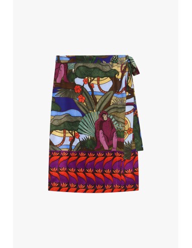 Jupe courte portefeuille à motif tropical Dixie