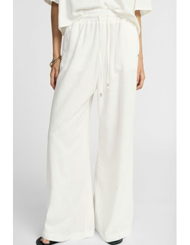 Pantalon palazzo en mélange de lin avec cordon de serrage, s'il vous plaît