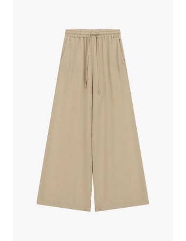 Pantalon palazzo en mélange de lin avec cordon de serrage, s'il vous plaît