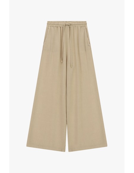 Pantalon palazzo en mélange de lin avec cordon de serrage, s'il vous plaît