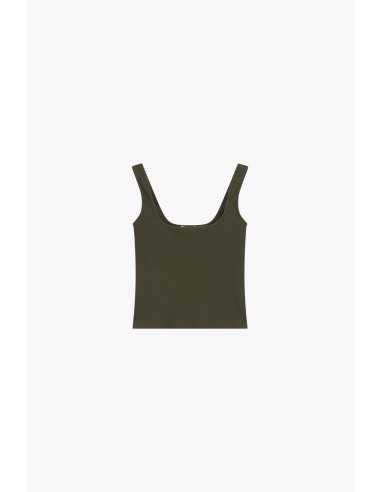 Top ajusté sans manches à col rond carré, s’il vous plaît