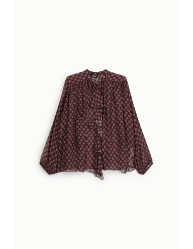 Blouse ample à imprimé floral et volants sur le devant « Dixie »