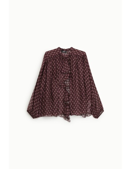 Blouse ample à imprimé floral et volants sur le devant « Dixie »