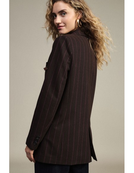 Gestreepte blazer met enkele rij knopen en zakken Dixie