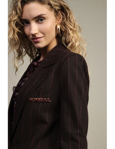 Blazer à rayures avec fermeture à simple boutonnage et poches Dixie