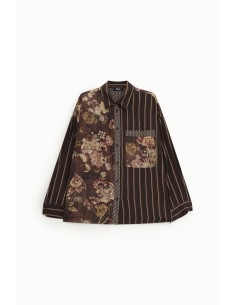 Chemise à motifs floraux et rayures avec poche avant « Dixie »