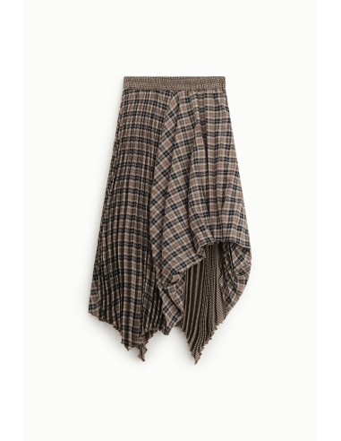 Asymmetrische midi-rok met ruitpatroon Dixie
