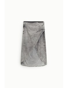 Midi-denimrok met asymmetrische split Dixie 2