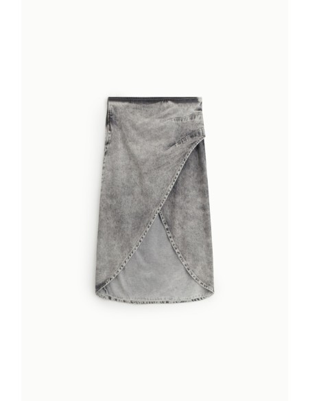 Jupe midi effet denim avec fente asymétrique Dixie