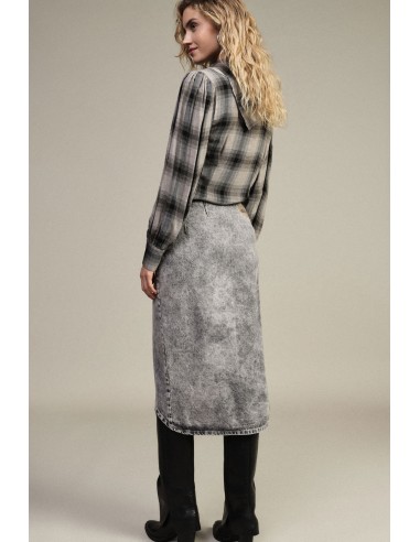 Jupe midi effet denim avec fente asymétrique Dixie