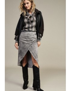 Jupe midi effet denim avec fente asymétrique Dixie