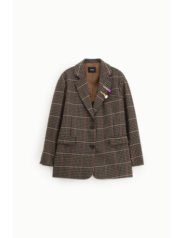 Blazer à carreaux avec poches plaquées et boutons Dixie